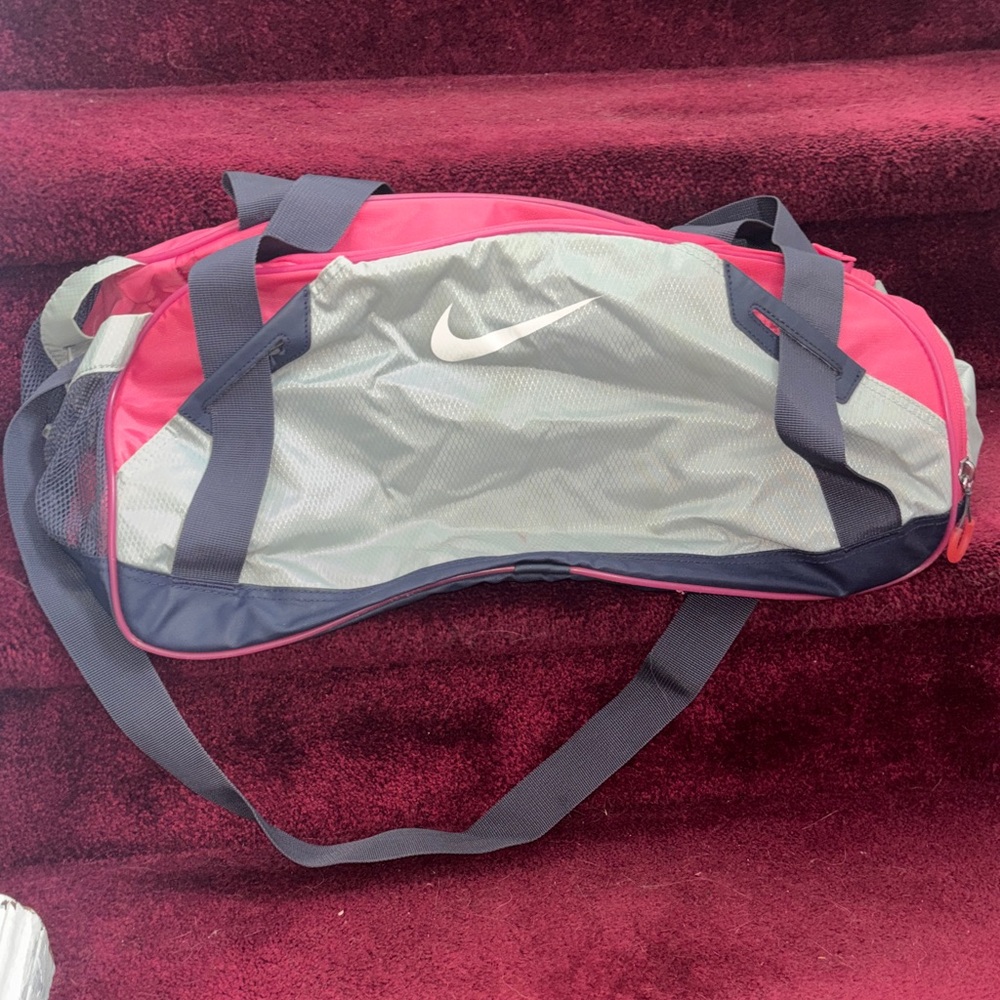 Nike Pink and Gray Athletic Gym Bag